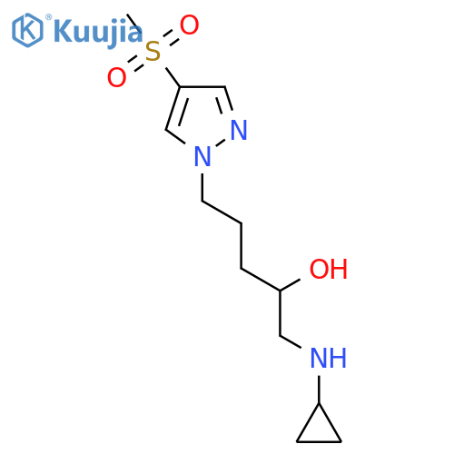 1-(cyclopropylamino)-5-(4-methanesulfonyl-1H-pyrazol-1-yl)pentan-2-ol structure