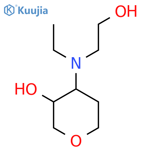 4-ethyl(2-hydroxyethyl)aminooxan-3-ol structure