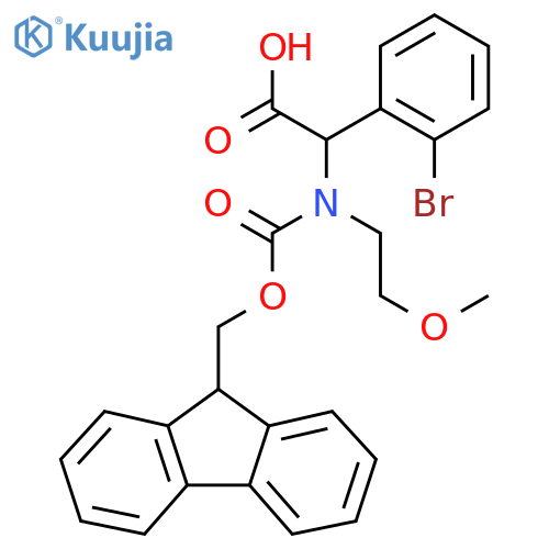 2-(2-bromophenyl)-2-({[(9H-fluoren-9-yl)methoxy]carbonyl}(2-methoxyethyl)amino)acetic acid structure
