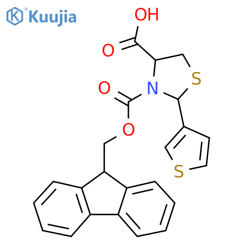 3-{[(9H-fluoren-9-yl)methoxy]carbonyl}-2-(thiophen-3-yl)-1,3-thiazolidine-4-carboxylic acid structure