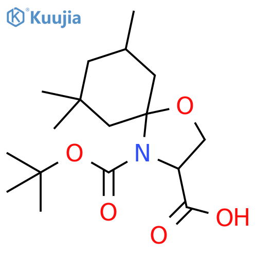 1-Oxa-4-azaspiro[4.5]decane-3,4-dicarboxylic acid, 7,7,9-trimethyl-, 4-(1,1-dimethylethyl) ester structure