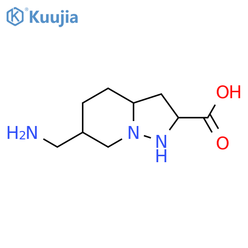 6-(Aminomethyl)-octahydropyrazolidino[1,5-a]pyridine-2-carboxylic acid structure