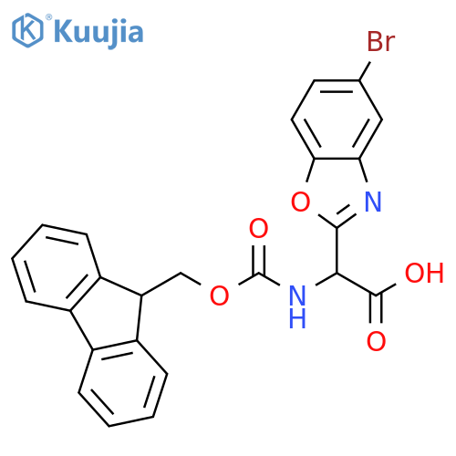 2-Benzoxazoleacetic acid, 5-bromo-α-[[(9H-fluoren-9-ylmethoxy)carbonyl]amino]- structure