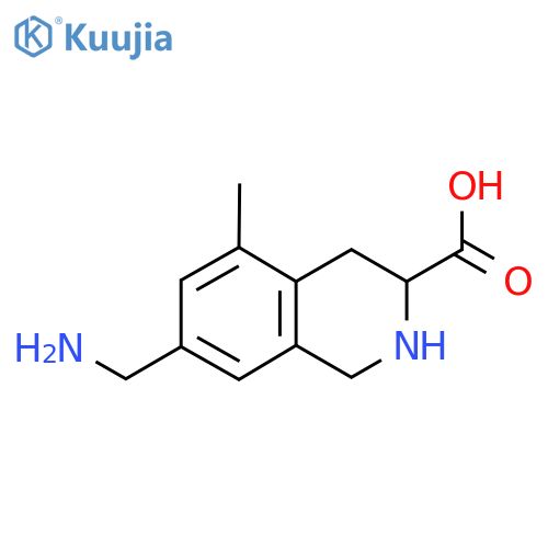7-(aminomethyl)-5-methyl-1,2,3,4-tetrahydroisoquinoline-3-carboxylic acid structure