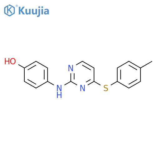 Phenol, 4-[[4-[(4-methylphenyl)thio]-2-pyrimidinyl]amino]- structure