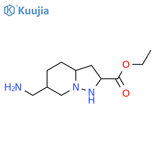 Ethyl 6-(aminomethyl)-octahydropyrazolidino[1,5-a]pyridine-2-carboxylate structure