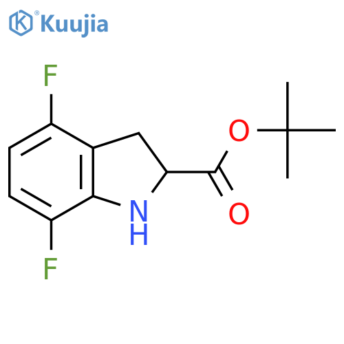1H-Indole-2-carboxylic acid, 4,7-difluoro-2,3-dihydro-, 1,1-dimethylethyl ester structure