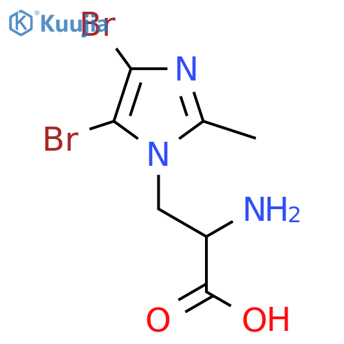 2-amino-3-(4,5-dibromo-2-methyl-1H-imidazol-1-yl)propanoic acid structure