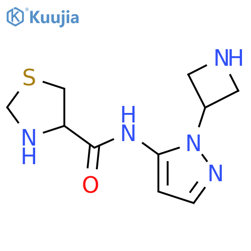 N-1-(azetidin-3-yl)-1H-pyrazol-5-yl-1,3-thiazolidine-4-carboxamide structure