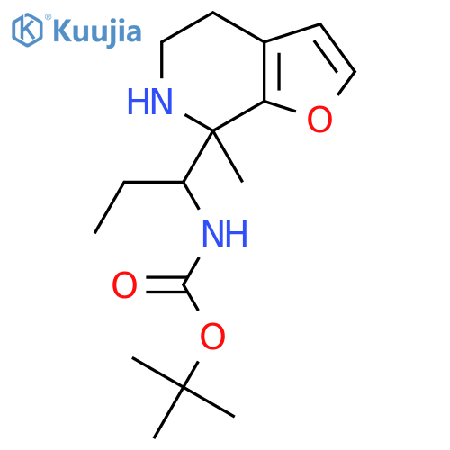 tert-butyl N-(1-{7-methyl-4H,5H,6H,7H-furo2,3-cpyridin-7-yl}propyl)carbamate structure