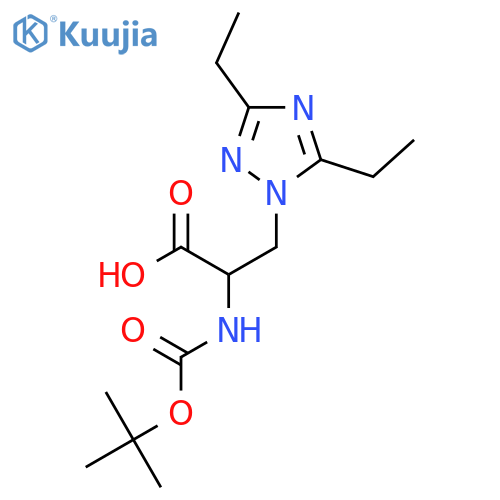 2-{(tert-butoxy)carbonylamino}-3-(diethyl-1H-1,2,4-triazol-1-yl)propanoic acid structure