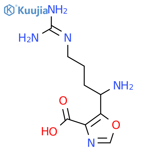 5-(1-Amino-4-carbamimidamidobutyl)-1,3-oxazole-4-carboxylic acid structure