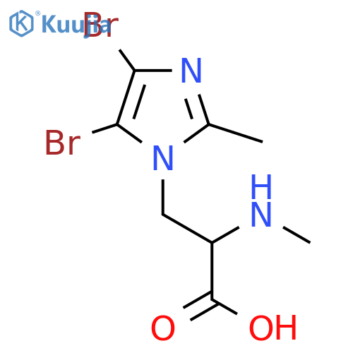 3-(4,5-dibromo-2-methyl-1H-imidazol-1-yl)-2-(methylamino)propanoic acid structure