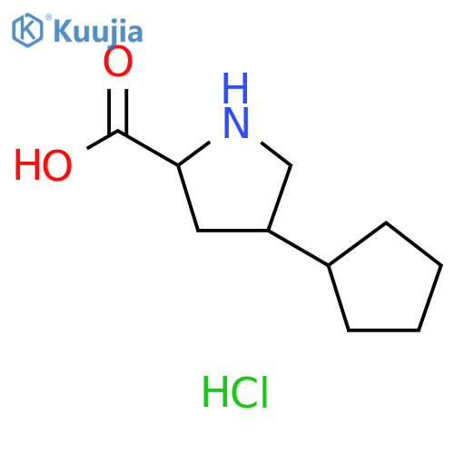 4-cyclopentylpyrrolidine-2-carboxylic acid hydrochloride, Mixture of diastereomers structure