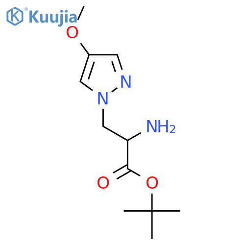 tert-butyl 2-amino-3-(4-methoxy-1H-pyrazol-1-yl)propanoate structure
