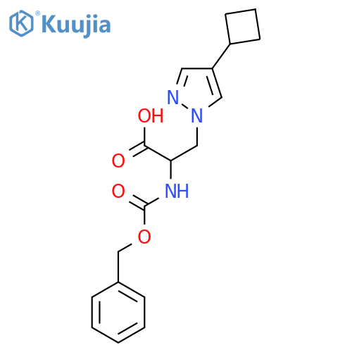 2-{(benzyloxy)carbonylamino}-3-(4-cyclobutyl-1H-pyrazol-1-yl)propanoic acid structure