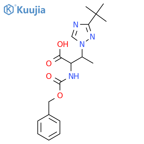 2-{(benzyloxy)carbonylamino}-3-(3-tert-butyl-1H-1,2,4-triazol-1-yl)butanoic acid structure