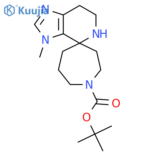 tert-butyl 3'-methyl-3',5',6',7'-tetrahydrospiroazepane-4,4'-imidazo4,5-cpyridine-1-carboxylate structure