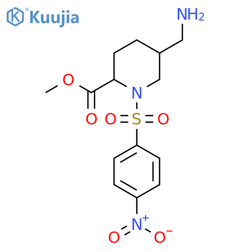 Methyl 5-(aminomethyl)-1-(4-nitrobenzenesulfonyl)piperidine-2-carboxylate structure
