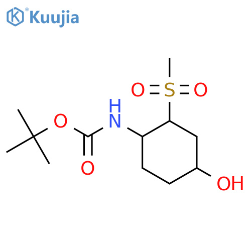 tert-butyl N-(4-hydroxy-2-methanesulfonylcyclohexyl)carbamate structure