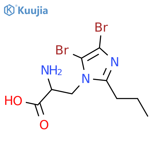 2-amino-3-(4,5-dibromo-2-propyl-1H-imidazol-1-yl)propanoic acid structure