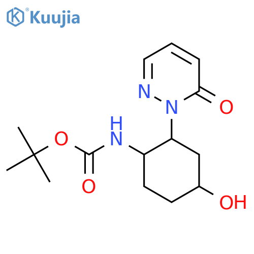 tert-butyl N-[4-hydroxy-2-(6-oxo-1,6-dihydropyridazin-1-yl)cyclohexyl]carbamate structure