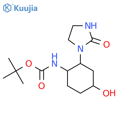 tert-butyl N-[4-hydroxy-2-(2-oxoimidazolidin-1-yl)cyclohexyl]carbamate structure