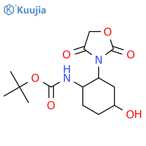 tert-butyl N-[2-(2,4-dioxo-1,3-oxazolidin-3-yl)-4-hydroxycyclohexyl]carbamate structure