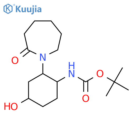 tert-butyl N-[4-hydroxy-2-(2-oxoazepan-1-yl)cyclohexyl]carbamate structure