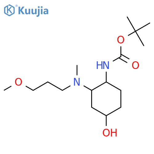 tert-butyl N-{4-hydroxy-2-[(3-methoxypropyl)(methyl)amino]cyclohexyl}carbamate structure