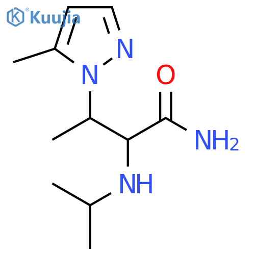 3-(5-methyl-1H-pyrazol-1-yl)-2-(propan-2-yl)aminobutanamide structure