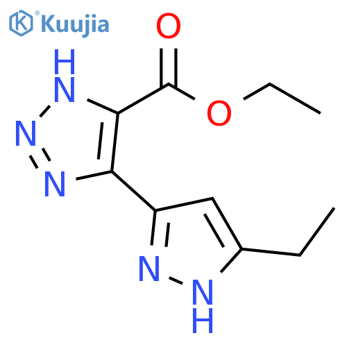 1H-1,2,3-Triazole-5-carboxylic acid, 4-(5-ethyl-1H-pyrazol-3-yl)-, ethyl ester structure