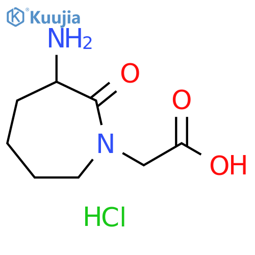 1H-Azepine-1-acetic acid, 3-aminohexahydro-2-oxo-, hydrochloride (1:1) structure