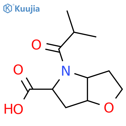 4-(2-methylpropanoyl)-hexahydro-2H-furo[3,2-b]pyrrole-5-carboxylic acid structure