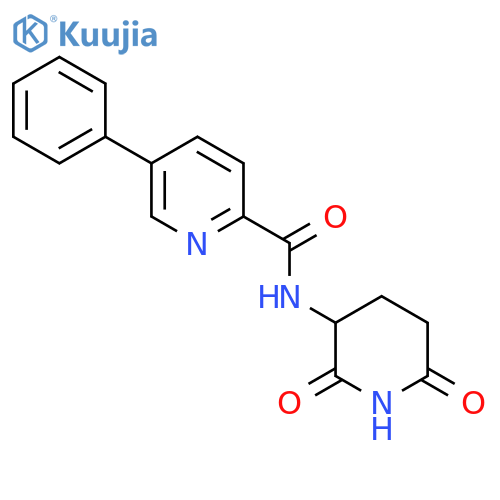N-(2,6-Dioxopiperidin-3-yl)-5-phenylpyridine-2-carboxamide structure
