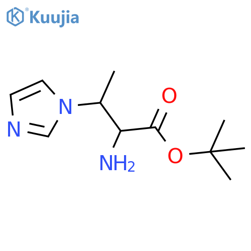 tert-butyl 2-amino-3-(1H-imidazol-1-yl)butanoate structure