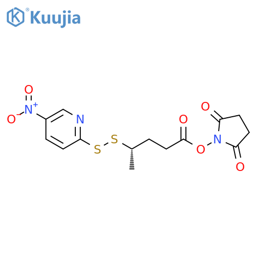 2,5-dioxopyrrolidin-1-yl (S)-4-((5-nitropyridin-2-yl)disulfaneyl)pentanoate structure