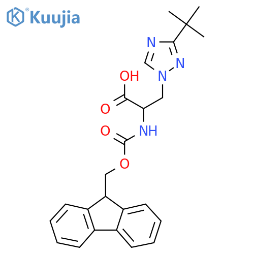 3-(3-tert-butyl-1H-1,2,4-triazol-1-yl)-2-({(9H-fluoren-9-yl)methoxycarbonyl}amino)propanoic acid structure