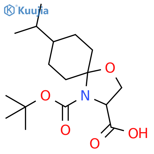 1-Oxa-4-azaspiro[4.5]decane-3,4-dicarboxylic acid, 8-(1-methylethyl)-, 4-(1,1-dimethylethyl) ester structure