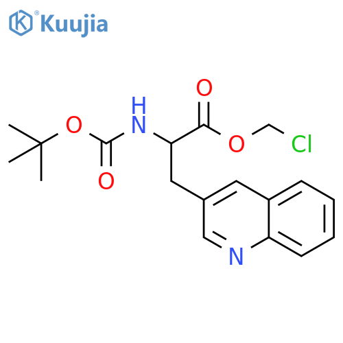 3-Quinolinepropanoic acid, α-[[(1,1-dimethylethoxy)carbonyl]amino]-, chloromethyl ester structure