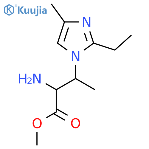 methyl 2-amino-3-(2-ethyl-4-methyl-1H-imidazol-1-yl)butanoate structure