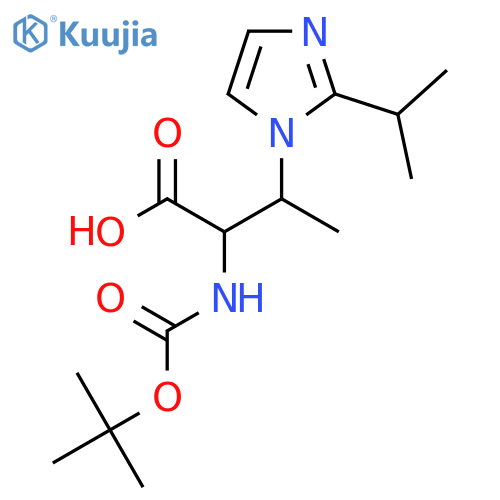 2-{(tert-butoxy)carbonylamino}-3-2-(propan-2-yl)-1H-imidazol-1-ylbutanoic acid structure