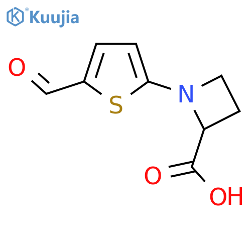 1-(5-formylthiophen-2-yl)azetidine-2-carboxylic acid structure