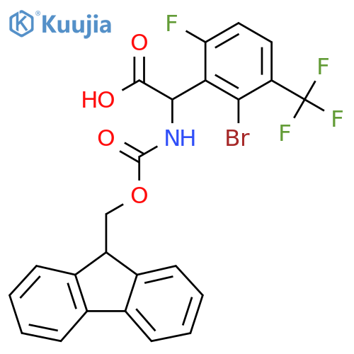 2-[2-bromo-6-fluoro-3-(trifluoromethyl)phenyl]-2-(9H-fluoren-9-ylmethoxycarbonylamino)acetic acid structure