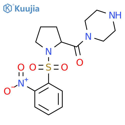 1-[1-(2-Nitrobenzenesulfonyl)pyrrolidine-2-carbonyl]piperazine structure