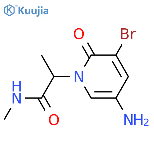 2-(5-amino-3-bromo-2-oxo-1,2-dihydropyridin-1-yl)-N-methylpropanamide structure