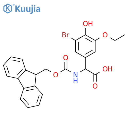 Benzeneacetic acid, 3-bromo-5-ethoxy-α-[[(9H-fluoren-9-ylmethoxy)carbonyl]amino]-4-hydroxy- structure