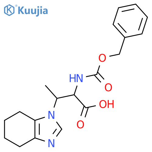 2-{(benzyloxy)carbonylamino}-3-(4,5,6,7-tetrahydro-1H-1,3-benzodiazol-1-yl)butanoic acid structure