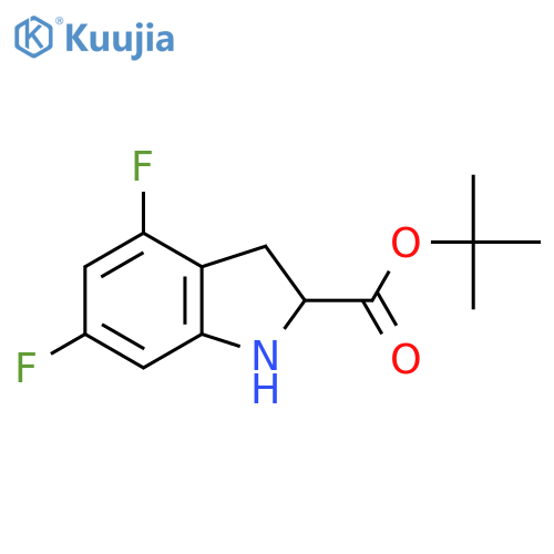 tert-butyl 4,6-difluoro-2,3-dihydro-1H-indole-2-carboxylate structure