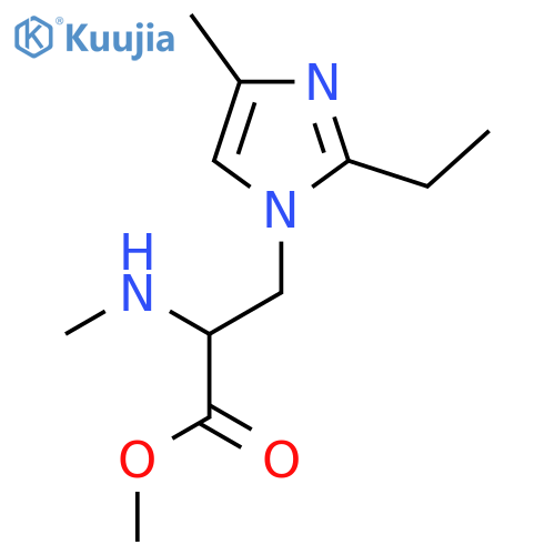 methyl 3-(2-ethyl-4-methyl-1H-imidazol-1-yl)-2-(methylamino)propanoate structure